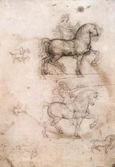 LEONARDO da Vinci Equestrian monument oil painting image